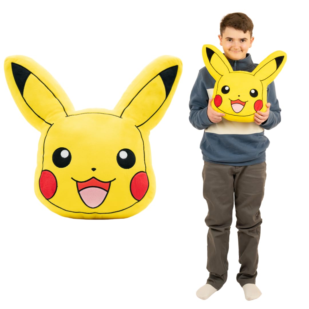 Franco Anime Gaming Bedding Super Soft Cozy Plush Decorative Pillow - Pikachu Design, One Size (18x18 inches) - Perfect for Anime Fans, Gaming Rooms & Home Decor