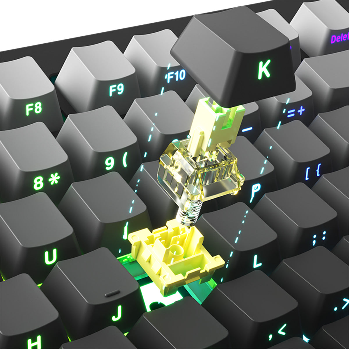 Akko Monsgeek M1W V3 HE SP 75% Wireless Mechanical Keyboard - RGB Backlit, Magnetic Yellow Switches, Black Gradient Design | Perfect for Gaming, Typing & Office Work