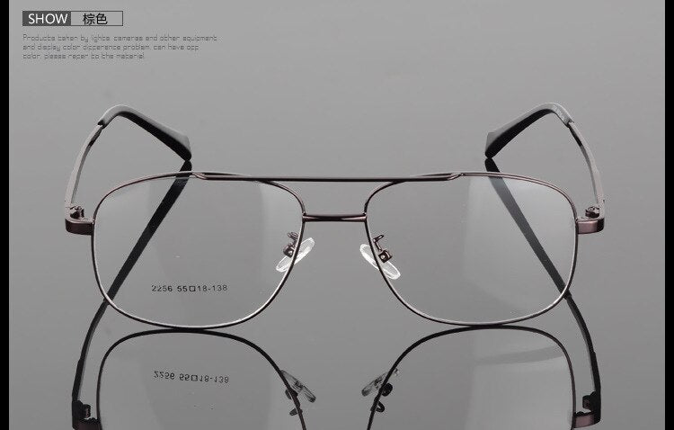 Bclear Men's Full Rim Big Square Double Bridge Alloy Eyeglasses S2256 - Stylish Reading Glasses for Work & Everyday Use