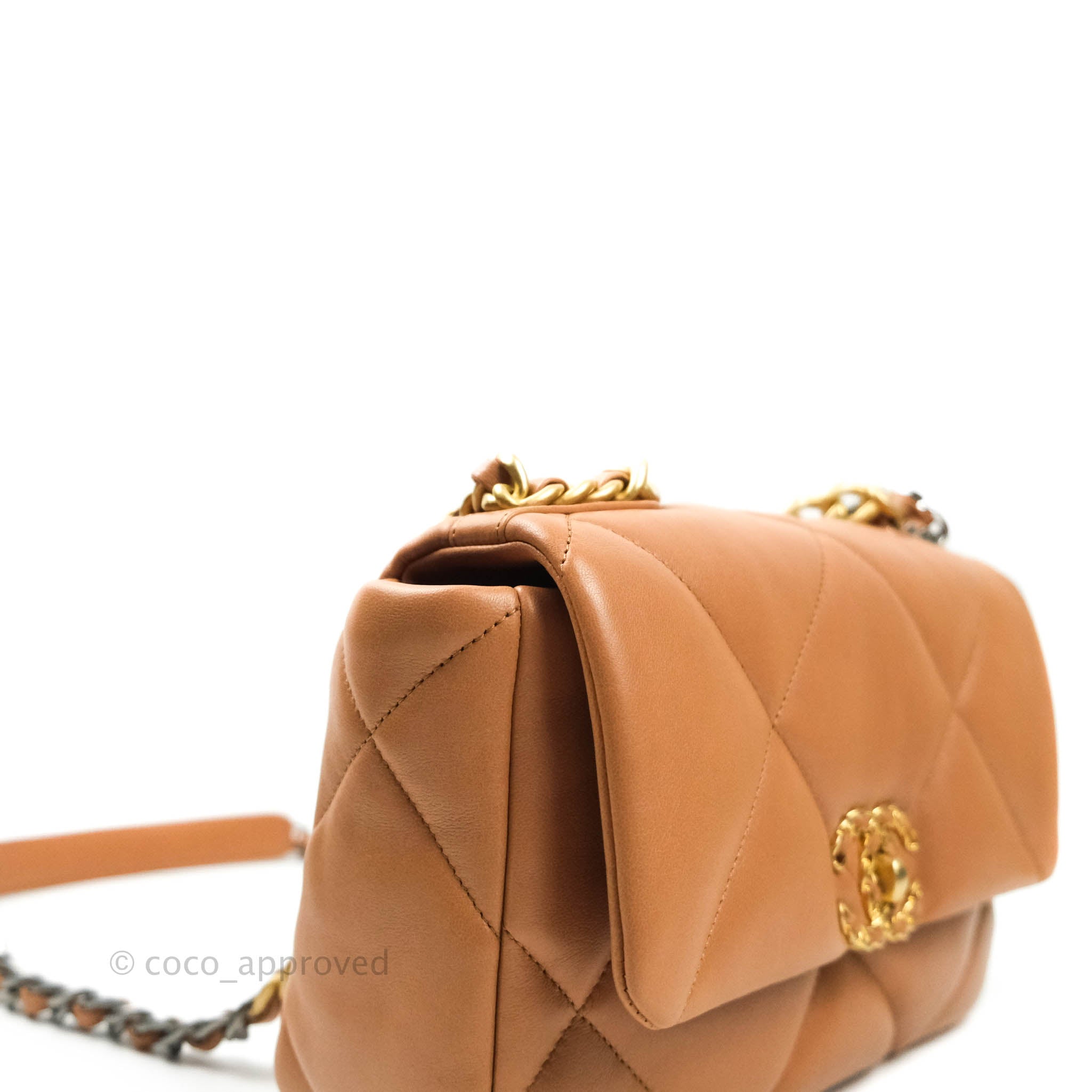 Chanel 19 Small Handbag in Dark Beige Caramel with Mixed Hardware - Perfect for Work, Travel & Evening Events