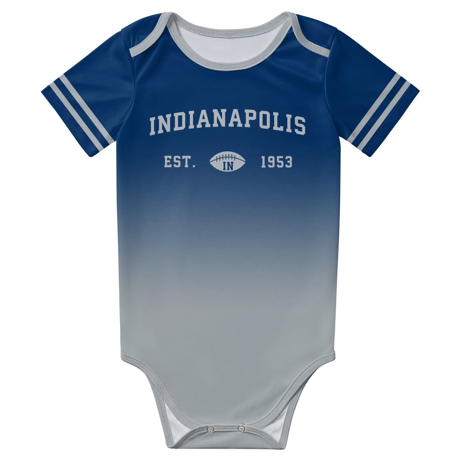 Custom Personalized Baby Football Bodysuit - Newborn Short Sleeve Gradient City Print Onesie with Name & Number - Perfect for Game Day, Photo Shoots & Special Occasions