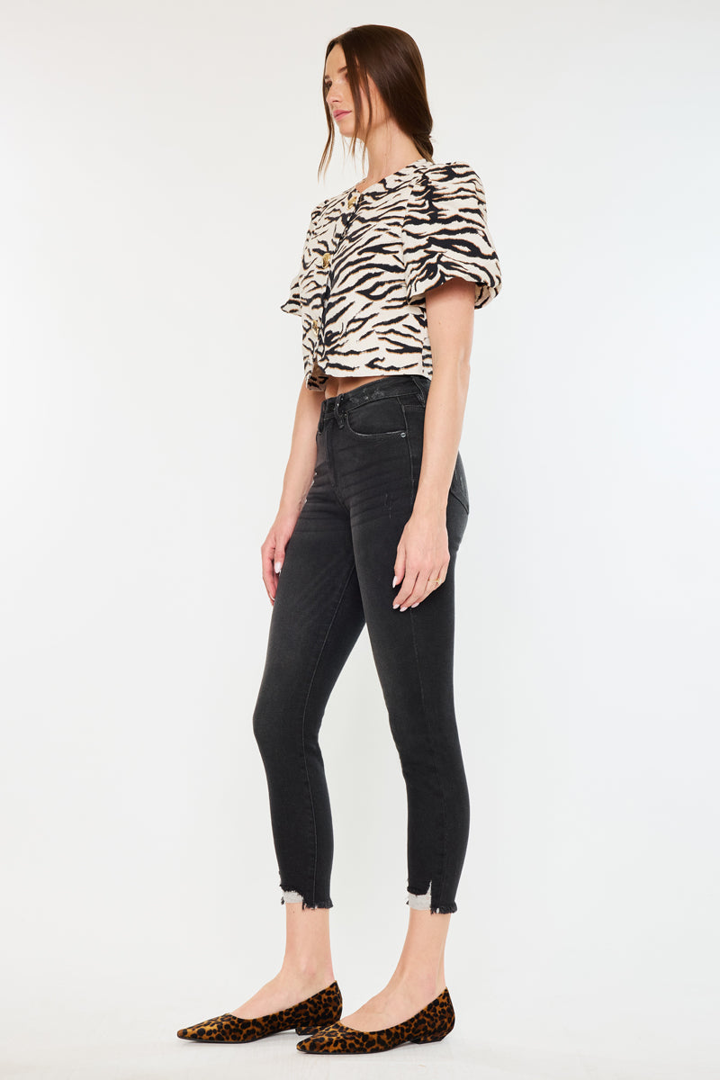 Leo High Rise Ankle Skinny Jeans for Women - Stretchy Slim Fit Denim Pants, Comfortable & Trendy - Perfect for Casual Outfits, Workwear & Night Out