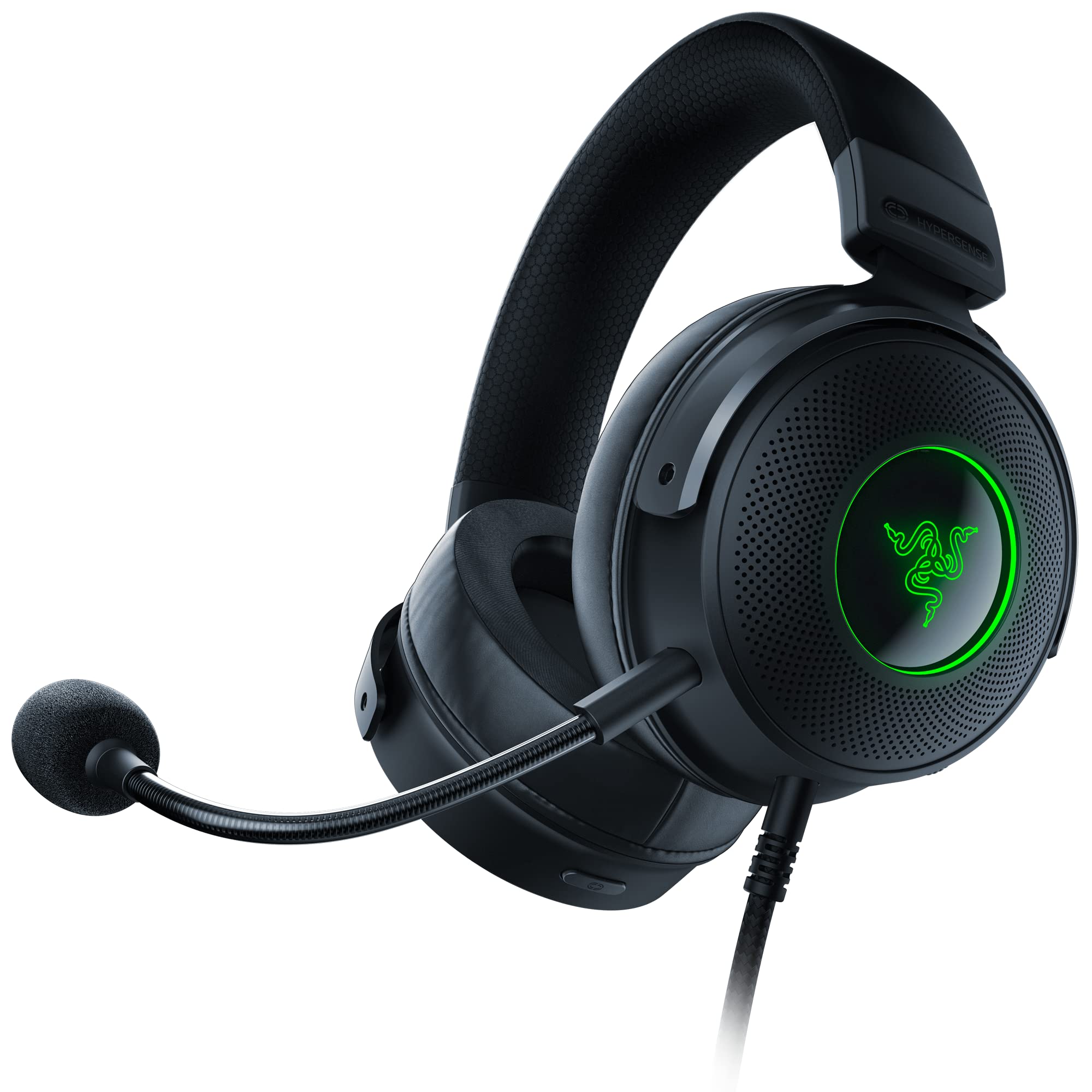 Razer Kraken V3 HyperSense Wired USB Gaming Headset with Goliathus Extended Chroma RGB Gaming Mousepad - Perfect for PC, PS5, Xbox Series X Gaming Setup & Streaming Studio Accessories