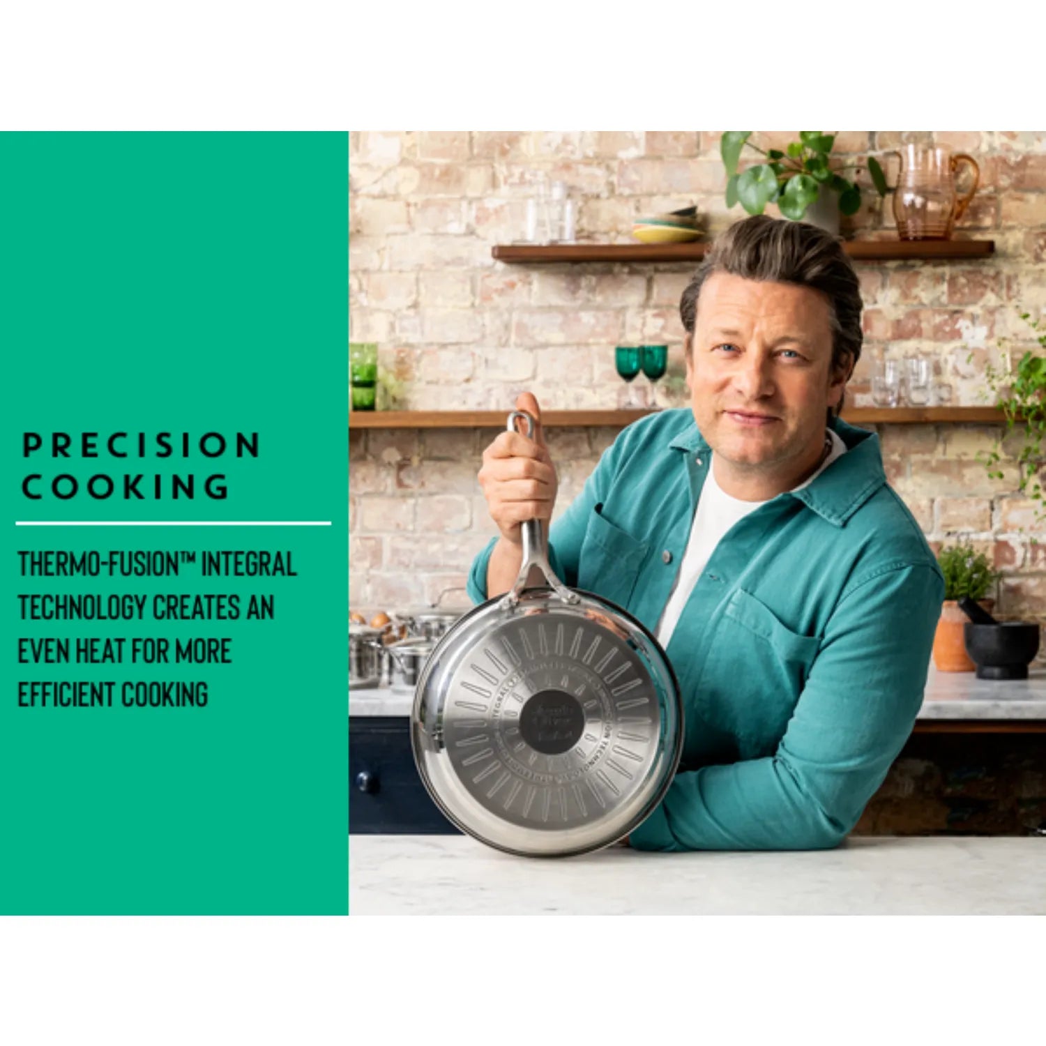 Jamie Oliver by Tefal 24cm Stainless Steel Induction Fry Pan - Uncoated, Professional Cookware for Healthy Cooking | Perfect for Sautéing, Frying & Stir-Frying in Modern Kitchens