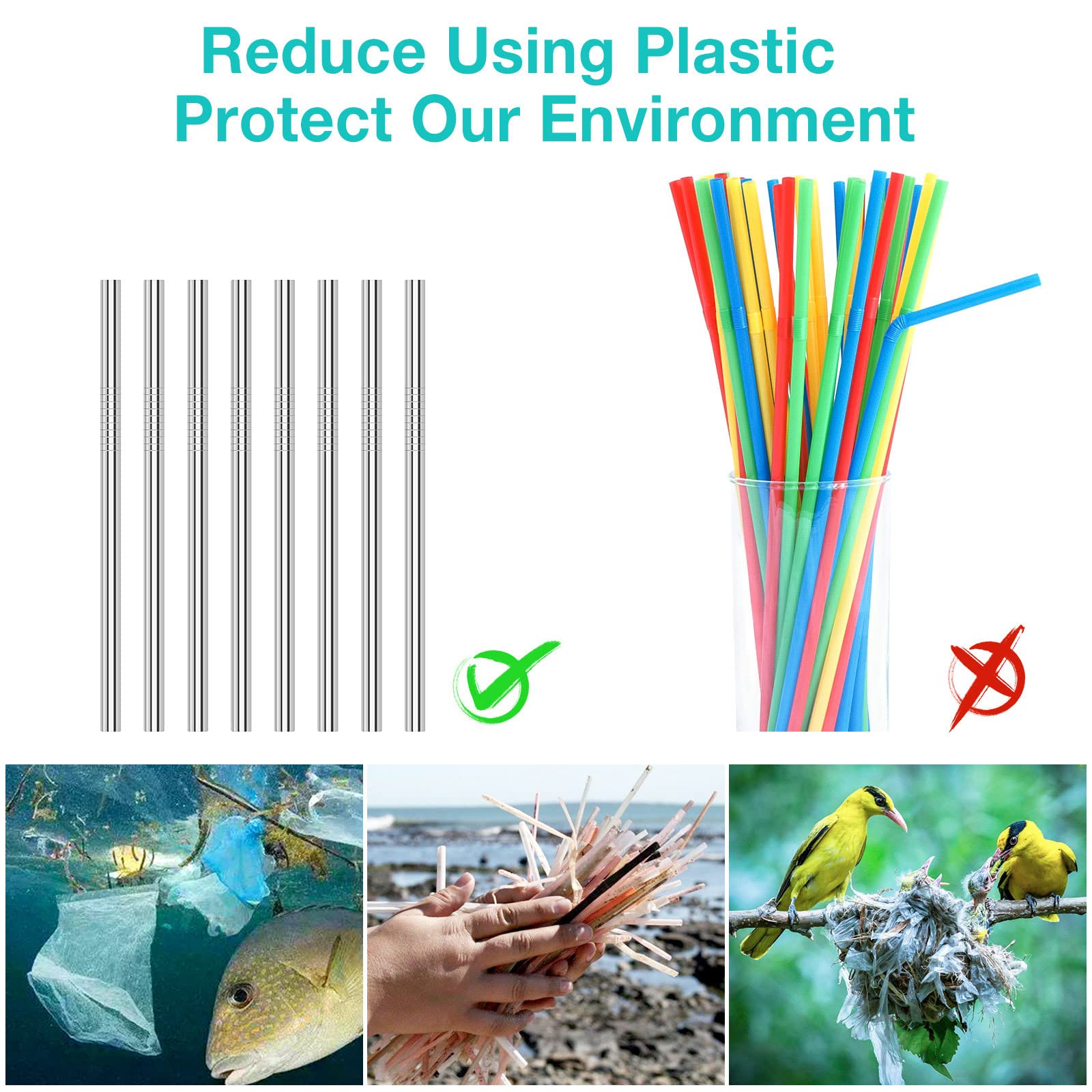 Eco-Friendly Short Metal Straws for Kids & Cocktails - 6mm x 5.5 Inch Reusable Stainless Steel Drinking Straws - Perfect for Smoothies, Iced Coffee, and Party Drinks