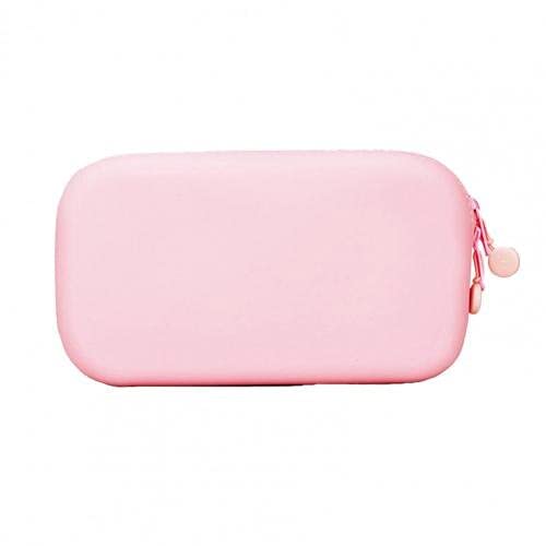 Silicone Pencil Case - Soft Solid Color Large Capacity Stationery Bag for School, Office & Travel (Pink) - Perfect for Organizing Pens, Pencils & Art Supplies