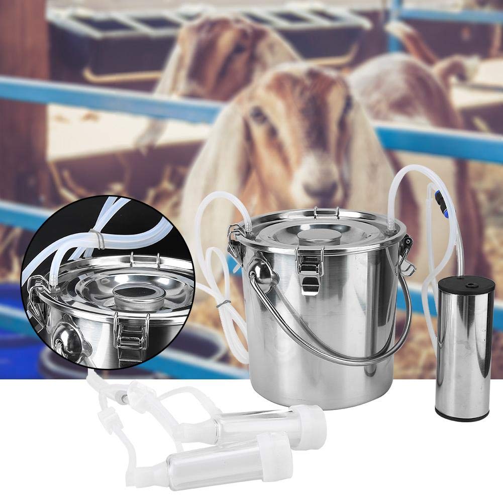 5L Electric Milking Machine with Vacuum-Pulse Pump - Safe for Goat & Cow Teats - Household Dairy Equipment (US Plug) | Perfect for Small Farms, Homesteads & DIY Dairy Production