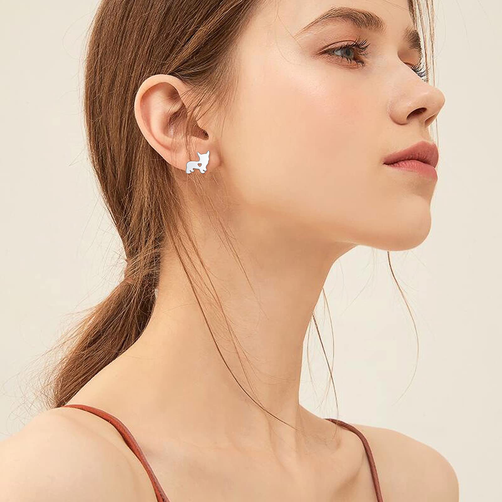FLYOW 925 Sterling Silver Animal Stud Earrings for Women - Cute & Elegant Jewelry Gifts for Birthday, Christmas, and Everyday Wear