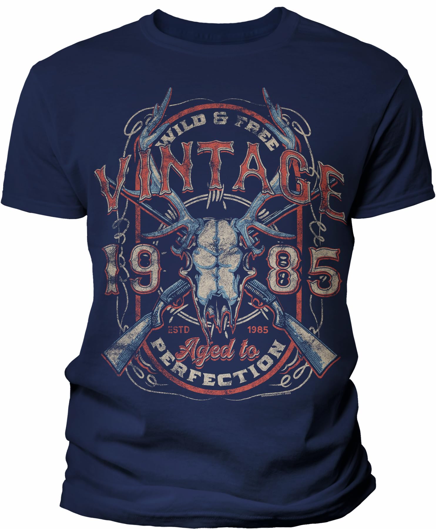 Vintage Deer Skull 1985 Aged to Perfection - Unique 40th Birthday Gift for Men - Funny 40th Birthday T-Shirt - Perfect for Birthday Parties, Gag Gifts & Retro Theme Events