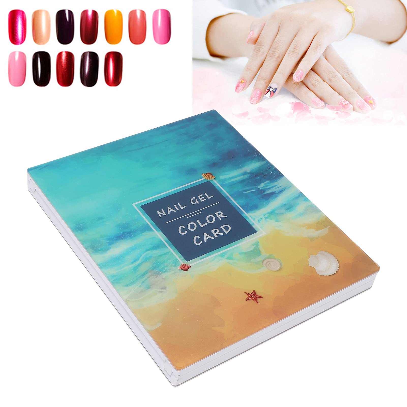 Ubersweet® Nail Art Display Book - Waterproof ABS Portfolio with Digital Marking Design | Portable Nail Polish Organizer for Salon Professionals & Nail Art Exhibitions | Perfect for Salon Displays, Trade Shows & Mobile Nail Technicians
