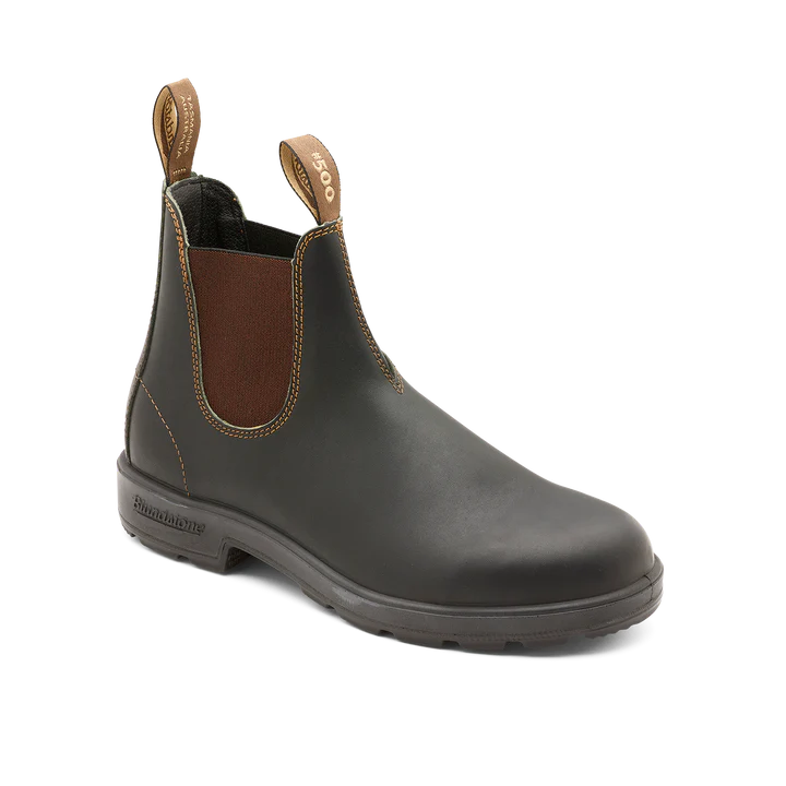 Blundstone 500 Original Chelsea Boots - Stout Brown Leather Work Boots for Men & Women | Comfortable Slip-On Ankle Boots for Outdoor, Work & Casual Wear