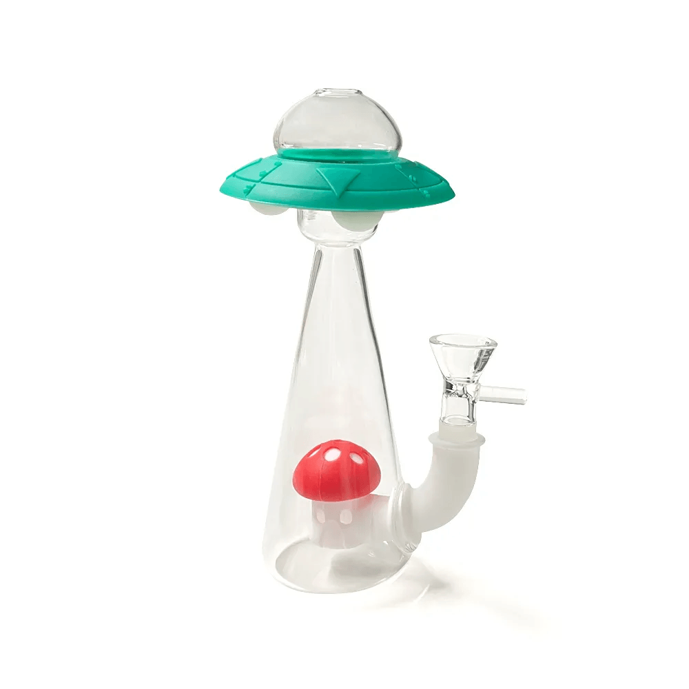 Premium UFO-Shaped Glass Bong with Silicone Base - Portable & Durable Water Pipe for Smooth Smoking - Perfect for Home Use, Travel, and Outdoor Adventures