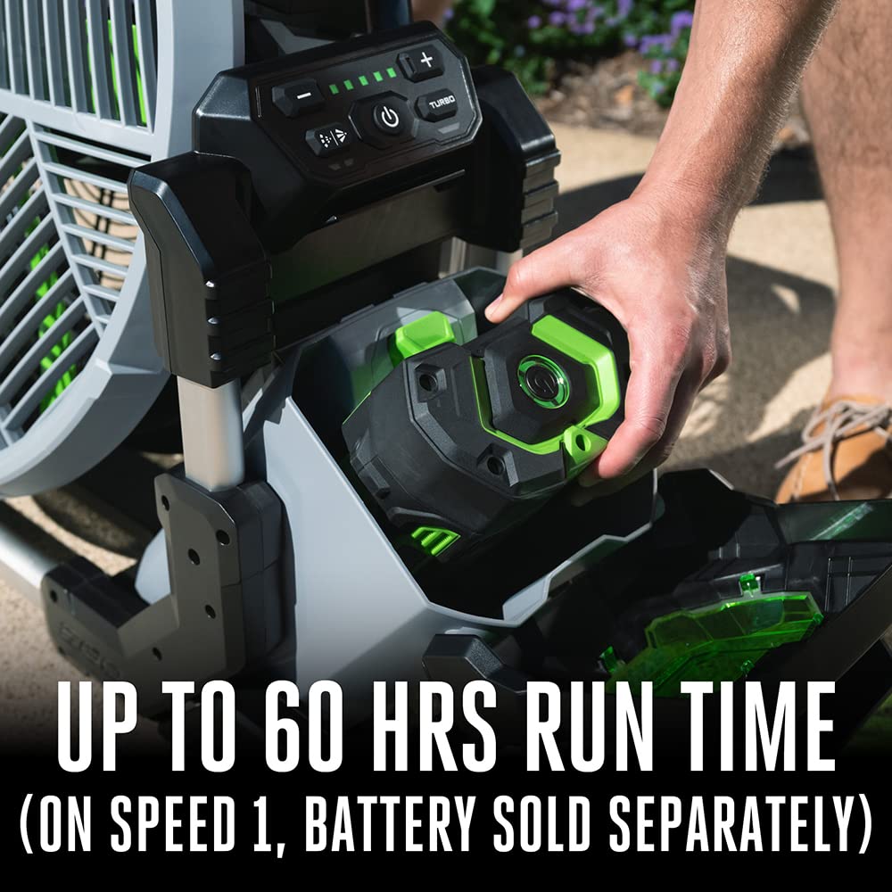 EGO Power+ FN1800 18-Inch 5-Speed 20MPH Portable Misting Fan - High Velocity Cooling Fan for Outdoor, Patio, Camping & Construction Sites (Battery & Charger Sold Separately, Black)