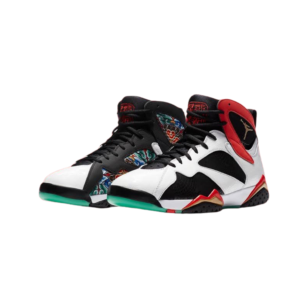 Air Jordan 7 Retro Sneakers - Greater China White/Chile Red/Black/Metallic Gold Colorway - Men's Basketball Shoes for Court Play & Streetwear Fashion