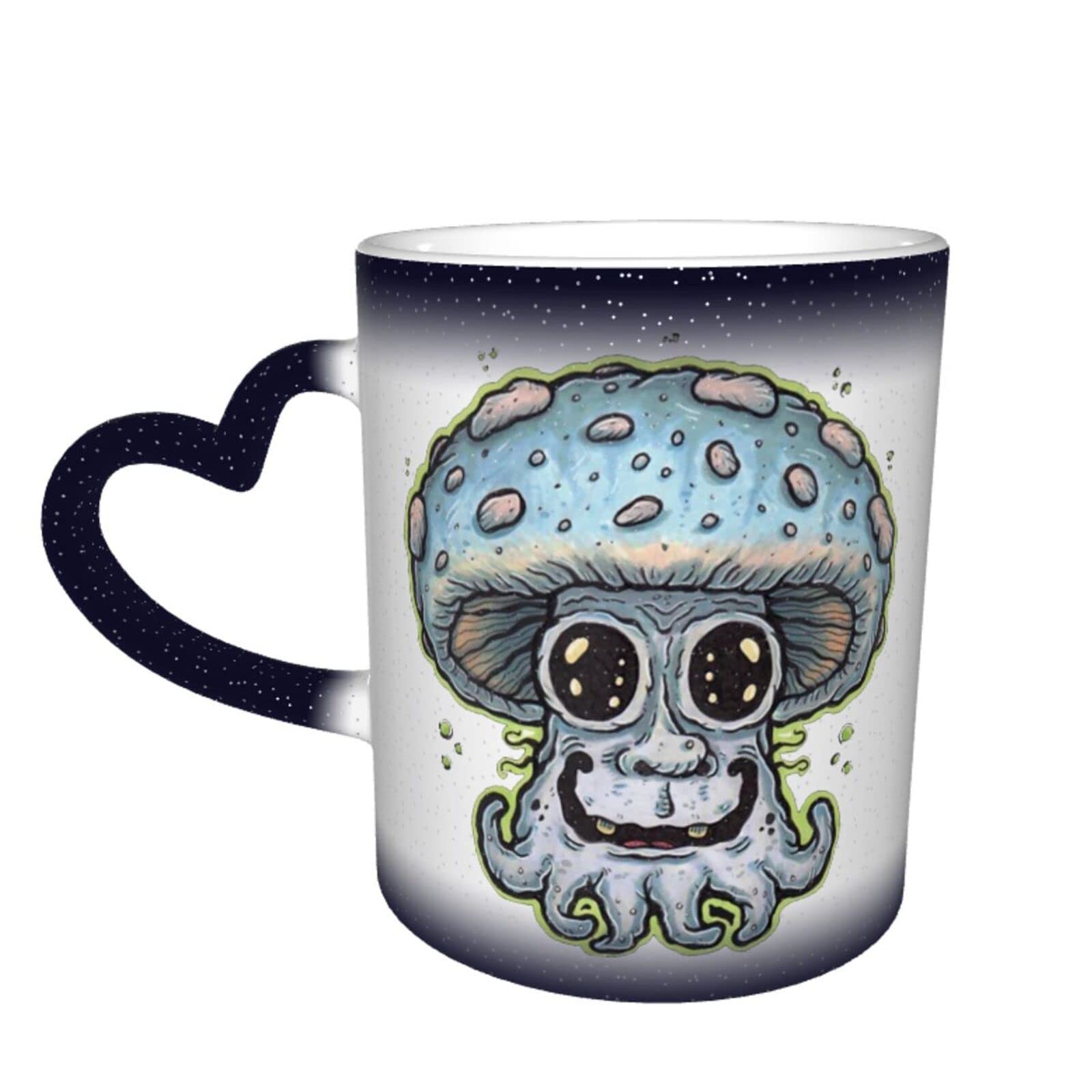 Color Changing Mushroom Octopus Coffee Mug - Heat Sensitive Sky Design, Unique Gift for Best Friend, Birthday, Holiday - Perfect for Coffee, Tea & Hot Drinks at Home or Office