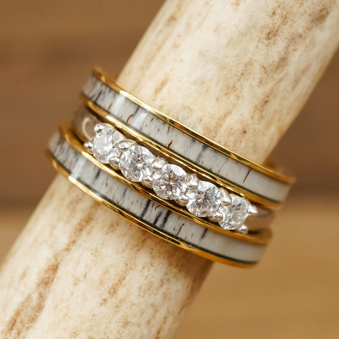 5 Stone Stacking Ring Set - Elegant Stackable Rings for Women - Perfect for Layering, Stacking & Everyday Wear - Ideal for Gifts, Anniversaries & Special Occasions
