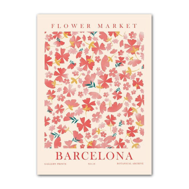 Vibrant Flower Art Canvas Posters - Modern Wall Decor for Living Room, Bedroom & Office - Perfect for Home & Office Decoration