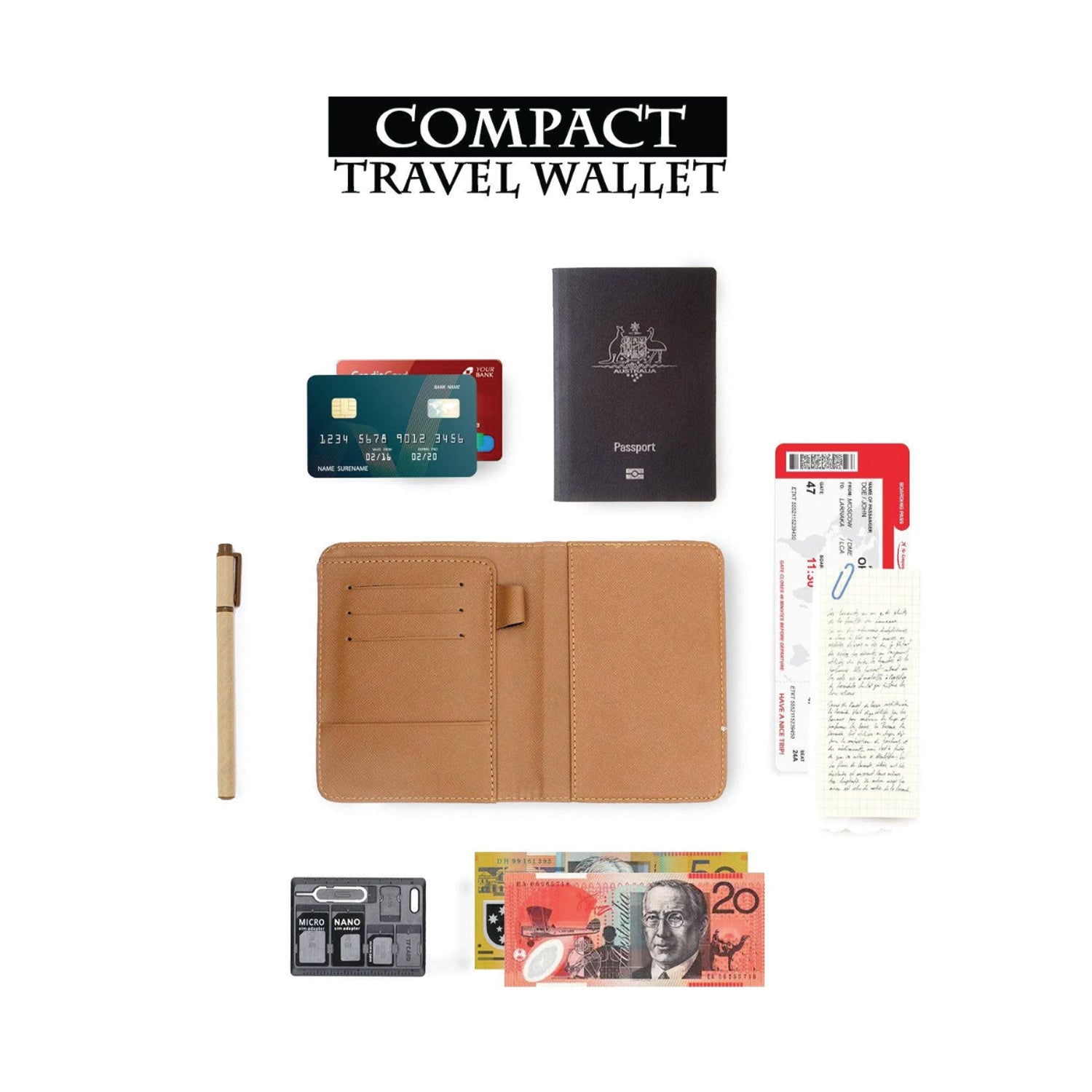Cat Kitty Travel Wallet - RFID Blocking Passport Holder for Women & Men - Perfect for Airplane, Vacation & Business Trips