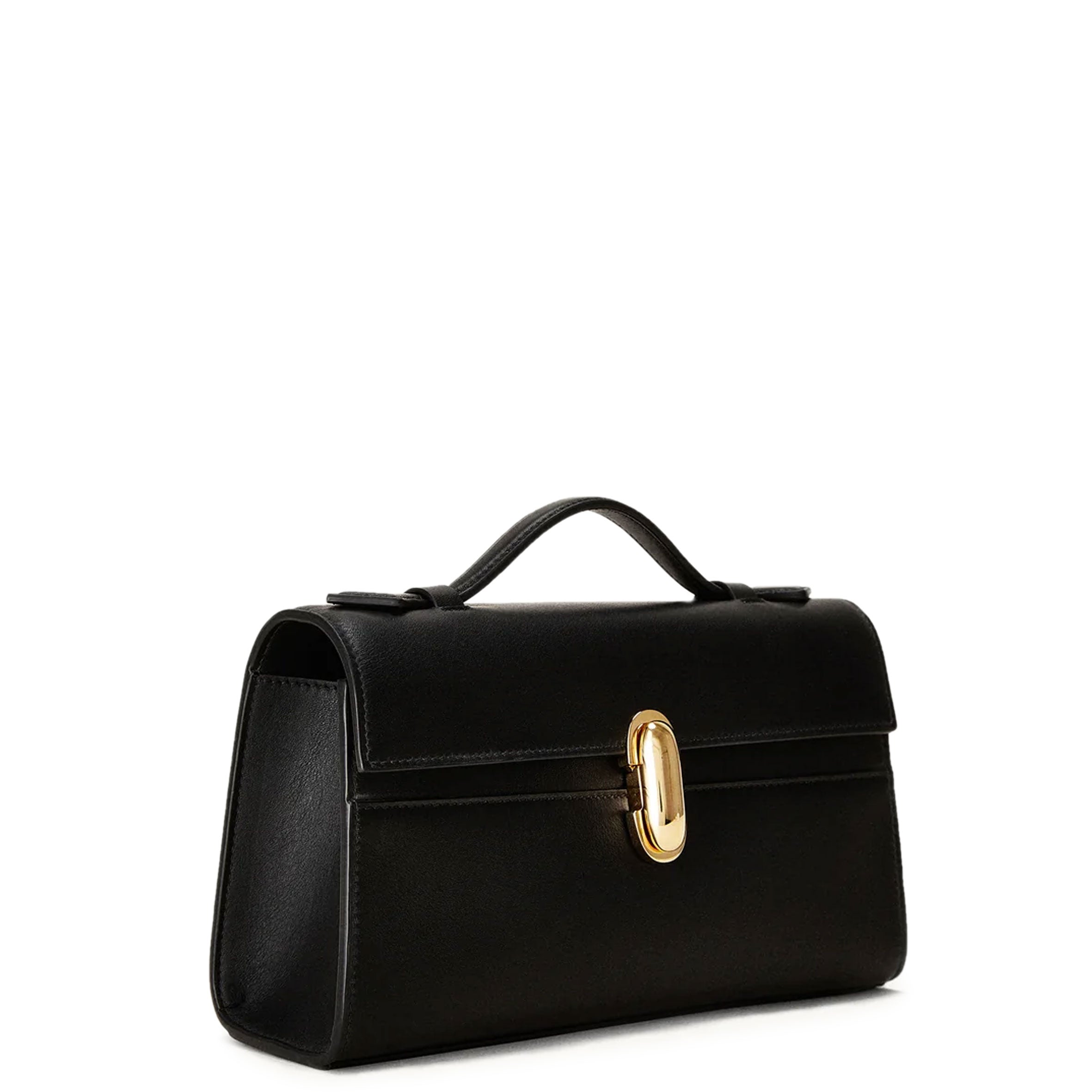 Symmetry Smooth Calf Leather Black Crossbody Bag for Women - Elegant Shoulder Purse for Work, Date Night & Special Occasions