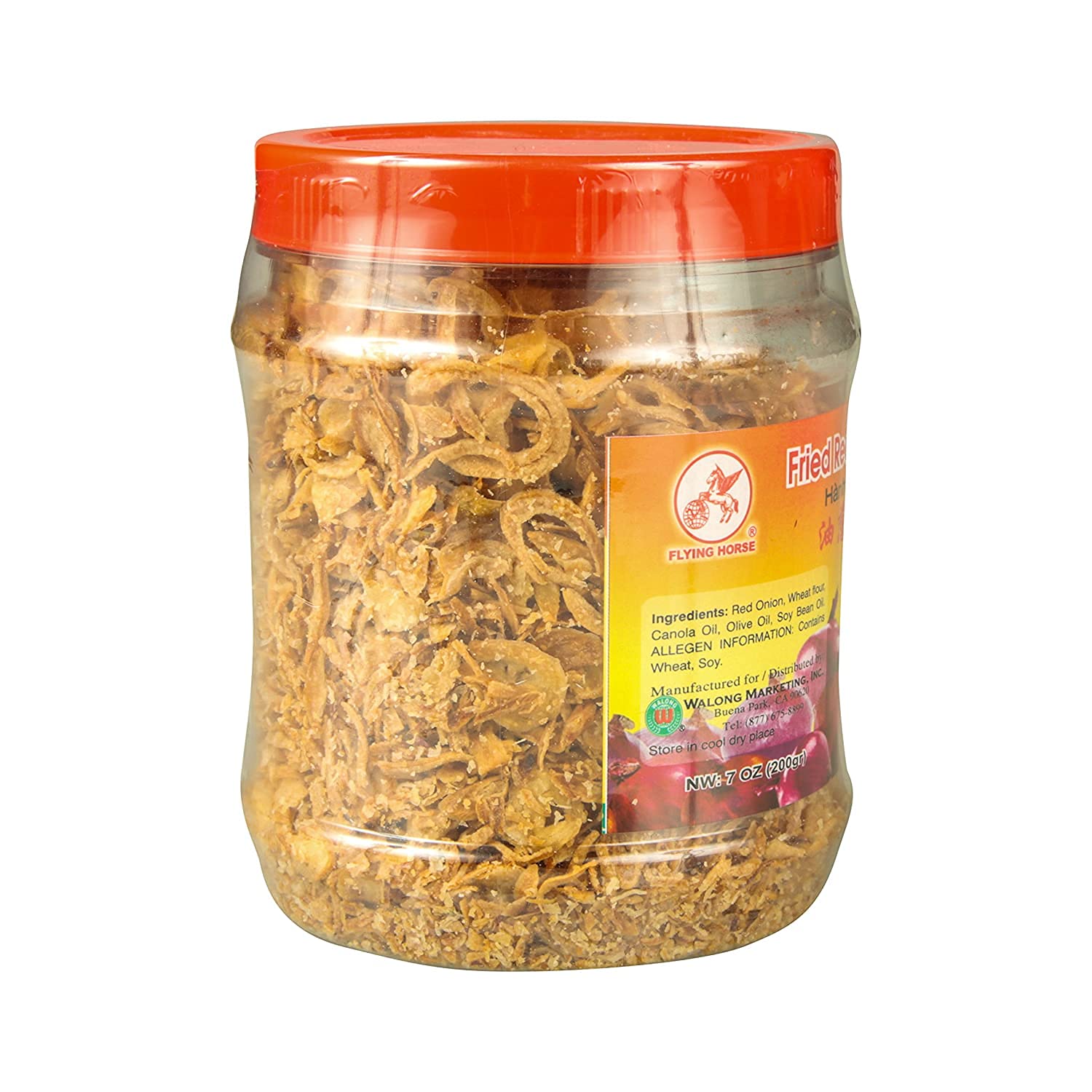 Crispy Fried Red Onions - Golden Brown Topping for Salads, Soups & Noodles - Flying Horse Brand (Hanh Phi) - 7 Oz (200g) - Perfect for Pho, Ramen & Bibimbap