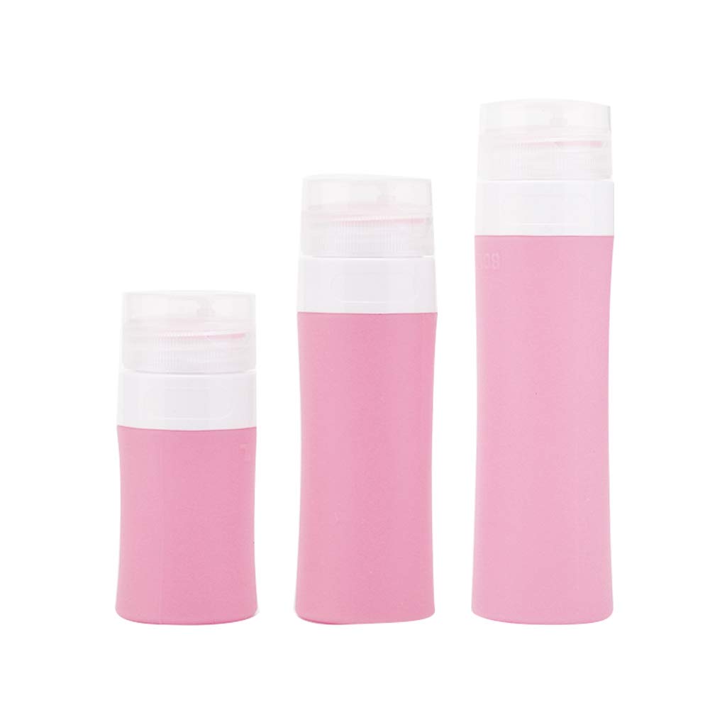 Ymiko 3-Piece Travel Bottle Set - Leakproof Refillable Containers for Perfume, Essential Oils, Face Lotion & Makeup (Pink) | Perfect for Air Travel, Gym, Camping & Daily Use