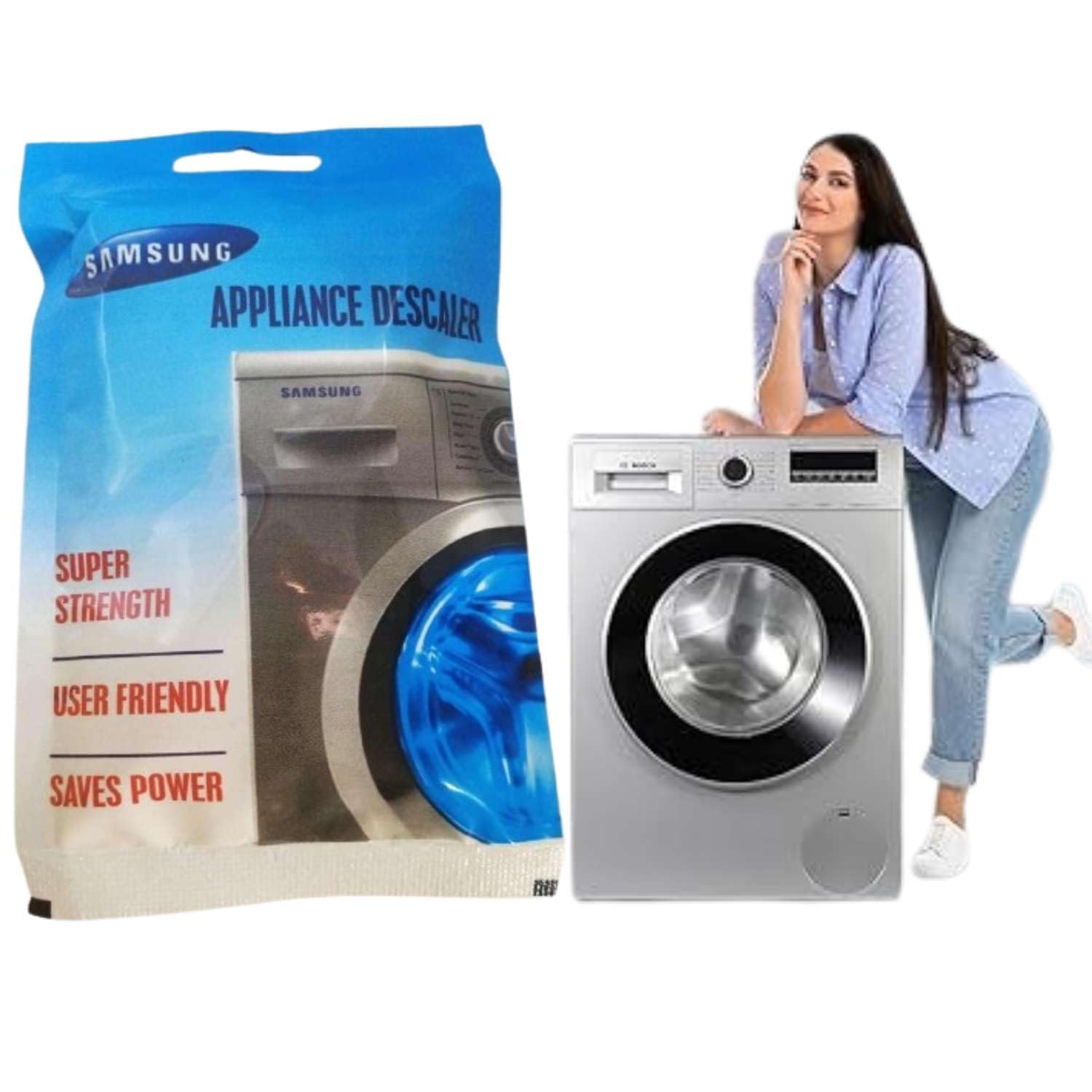 Samsung Washing Machine Cleaner Powder - 100g (Pack of 10) | Front Load & Top Load Compatible | Descaling & Drum Cleaning | For Home & Laundry Use