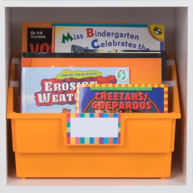 Really Good Stuff Picture Book Bins - Neon Pop - Set of 6 Book Storage Organizers for Classroom, Library & Kids Room Organization