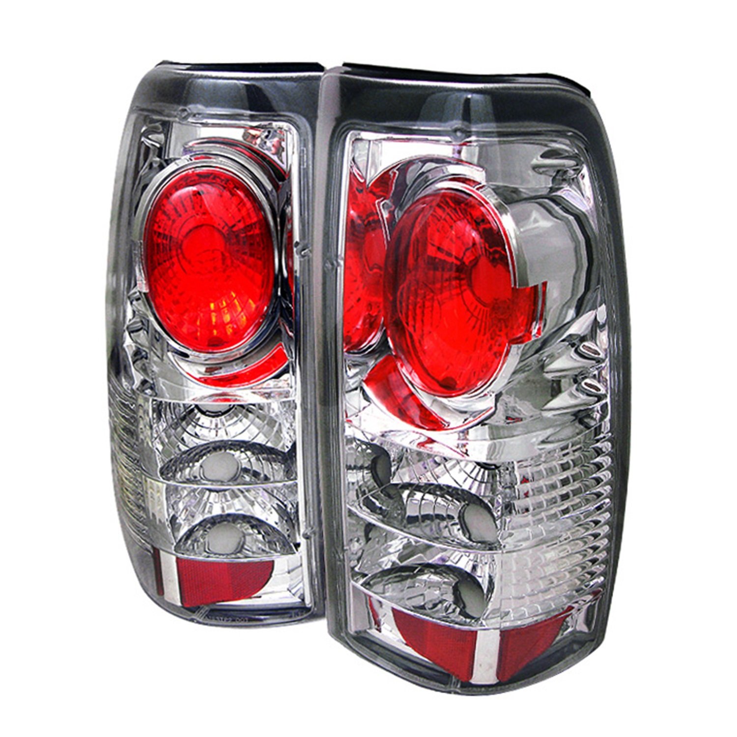 Spyder 5001993 Euro Style Chrome Tail Lights for 1999-2002 Chevy Silverado 1500/2500 (Excludes Stepside) & 1999-2006 GMC Sierra 1500/2500/3500 + 2007 Sierra Classic - Upgrade Your Truck's Style for Night Driving & Enhanced Visibility