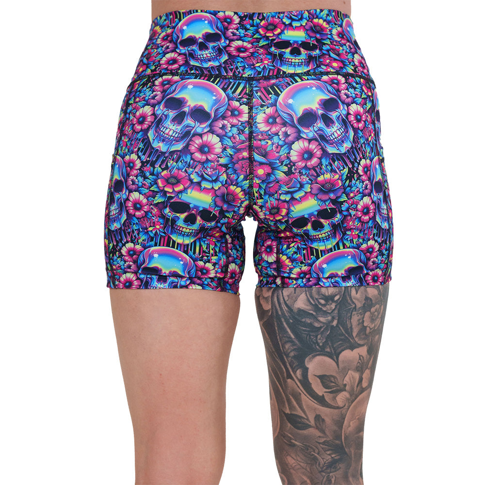 Acid Skull Print Shorts for Men & Women - Trendy Streetwear & Summer Fashion | Perfect for Casual Outfits, Beachwear, and Gym