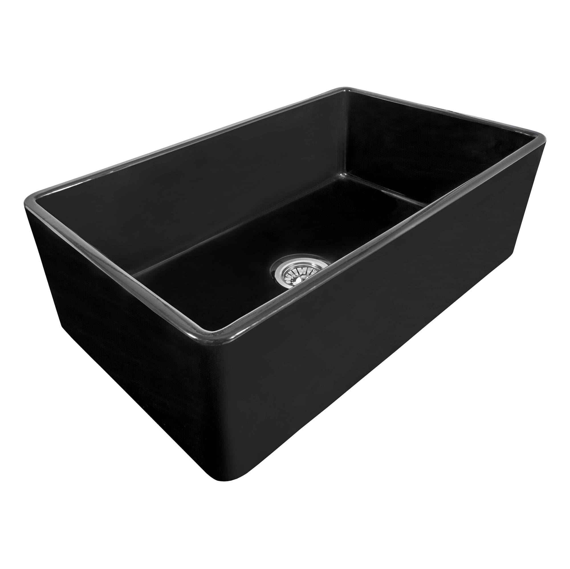 Ruvati Fiamma 30-Inch Fireclay Reversible Single Bowl Kitchen Sink RVL2100BK - Black Farmhouse Apron Front Sink for Modern & Traditional Kitchens, Perfect for Cooking, Baking & Entertaining