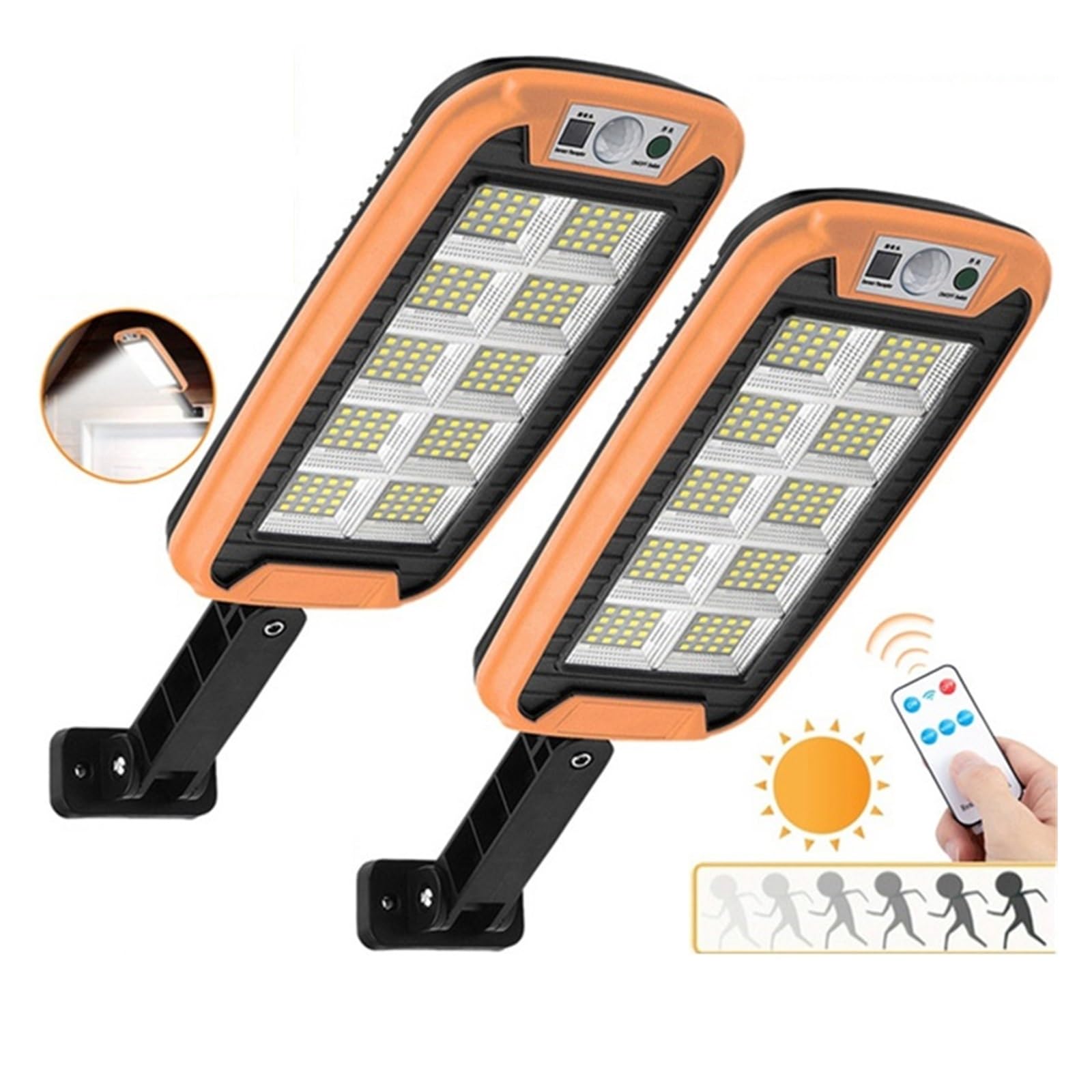 Solar Powered Outdoor Lights - Waterproof Motion Sensor Solar Street Lamp with 3 Light Modes & Remote Control for Garden, Patio, Pathway - 180° Wide Angle COB Lighting (Perfect for Landscape, Driveway & Backyard Security)