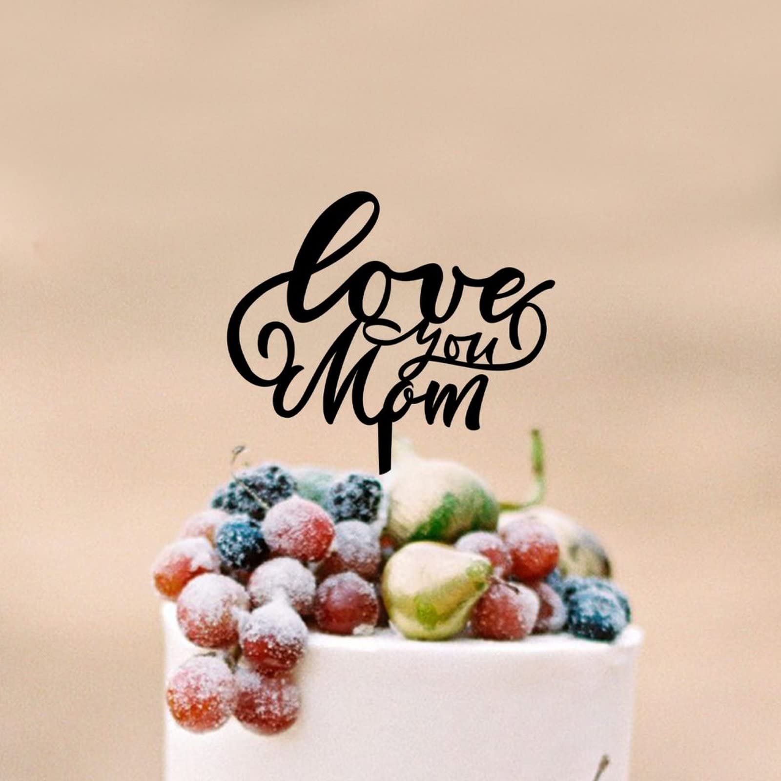 Happy Mother's Day Cake Topper - Elegant Acrylic Cake Decorations for Mom's Birthday, Mother's Day & Special Occasions - Perfect for Cakes, Cupcakes & Dessert Tables