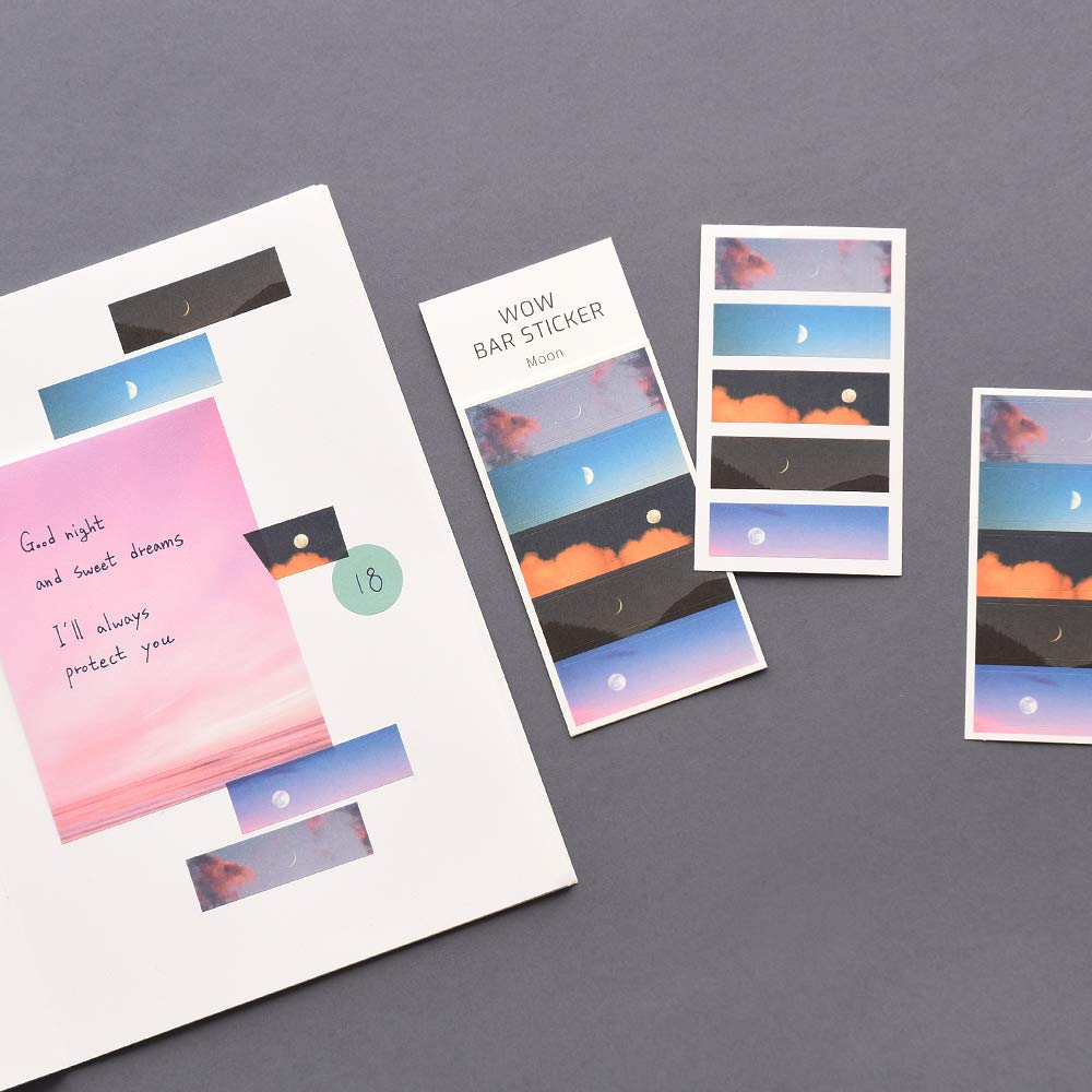Monolike Wow Bar Sticker Photo Set - Mini Cute Square Stickers for Scrapbooking, Journaling, DIY Crafts & Planner Decoration