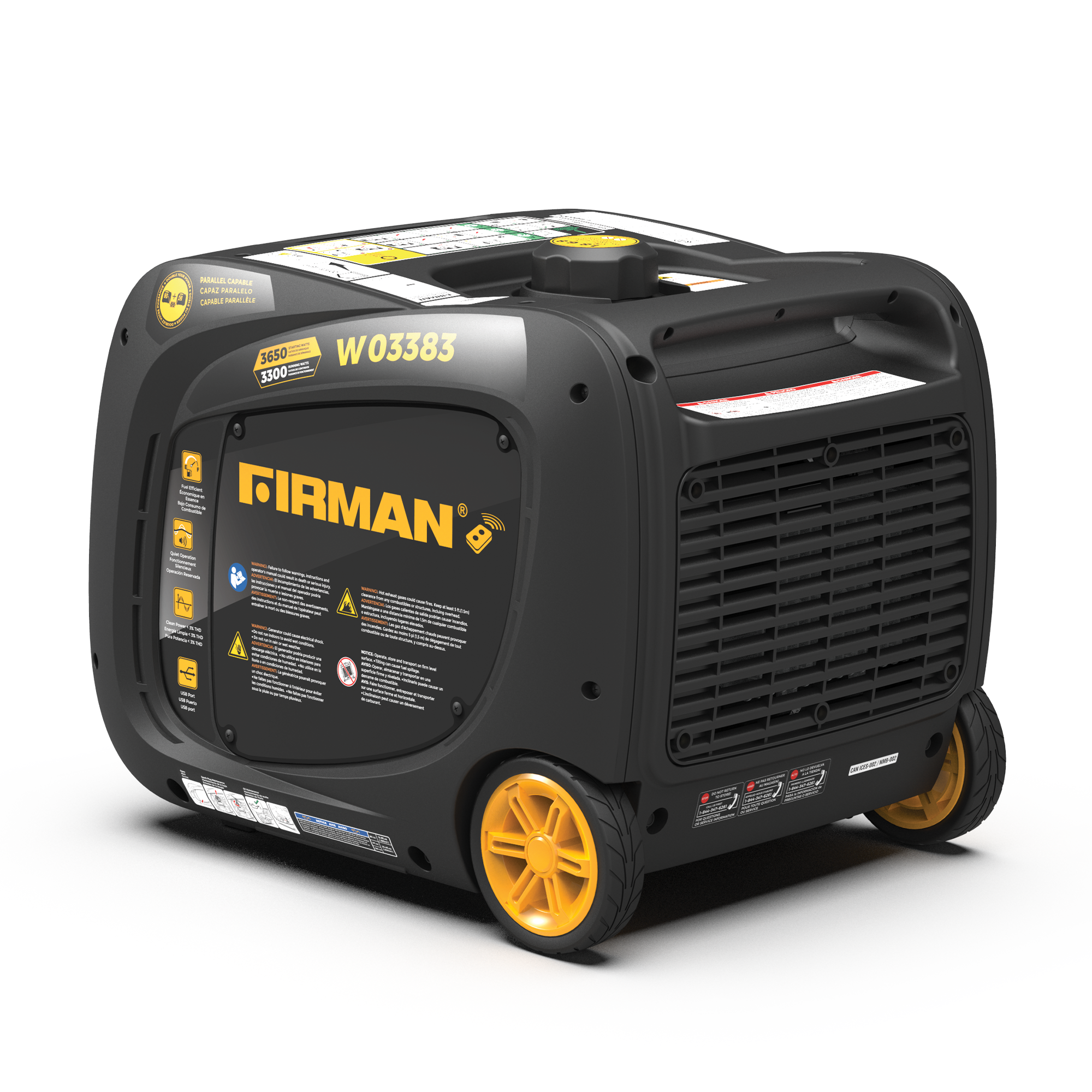 3650W Portable Inverter Generator with Remote Start - Quiet, Reliable Power for Camping, RV Trips & Emergency Backup
