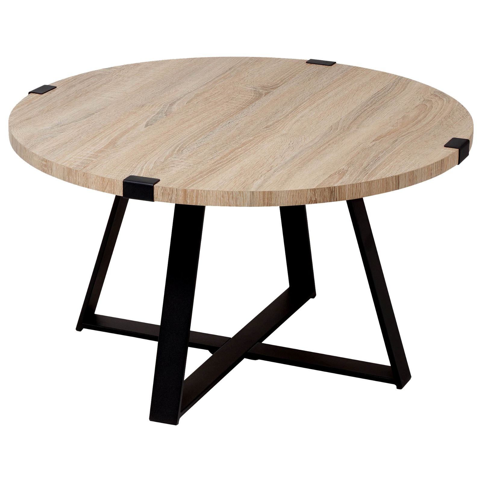 Stylish Oak Capri Round Coffee Table by Criterion - Perfect for Living Room, Lounge & Home Decor