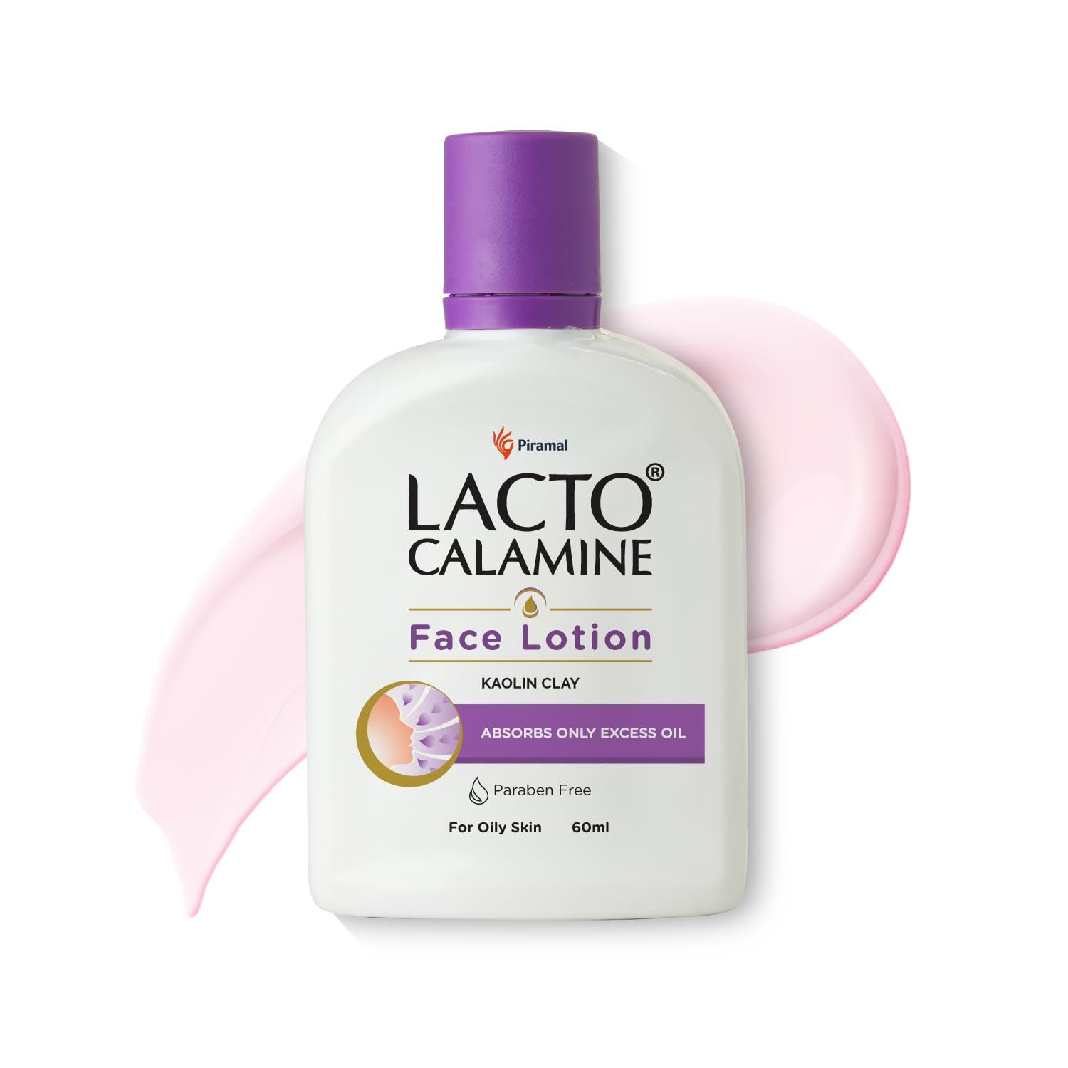 Lacto Calamine Face Lotion for Oily Skin - 60ml Daily Moisturizer with Kaolin Clay, Glycerin & Zinc Oxide - Oil Control, Acne Treatment for Pimples, Dark Spots & Blackheads - Perfect for Daily Skincare Routine & Travel-Friendly Size