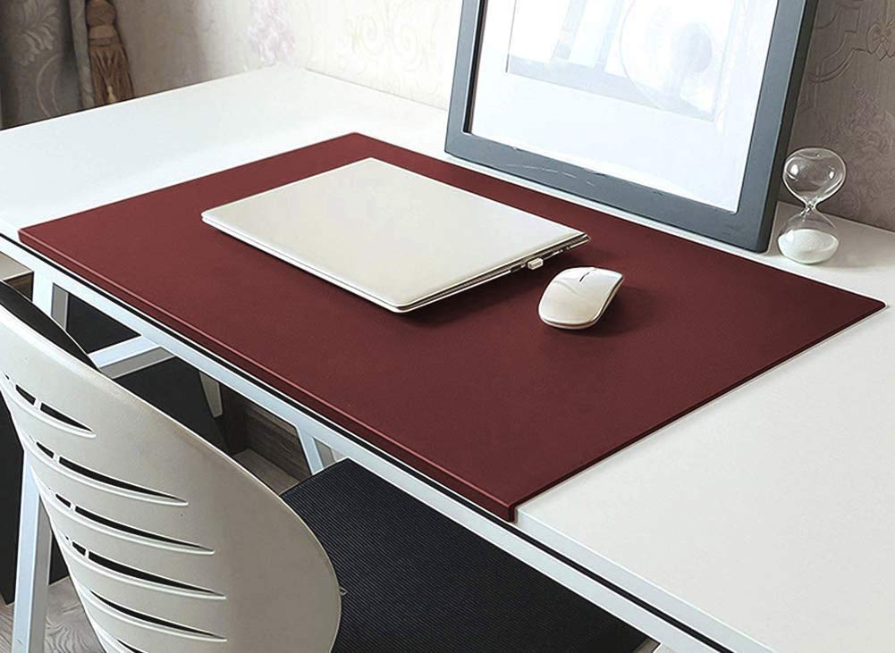 Premium Leather Writing Pad - Angled Desk Mat with L-Shaped Front Edge, Extra Large Non-Slip Mouse Pad & Table Protector, Waterproof Office Desk Accessory for Home & Work (Perfect for Writing, Typing & Computer Use)