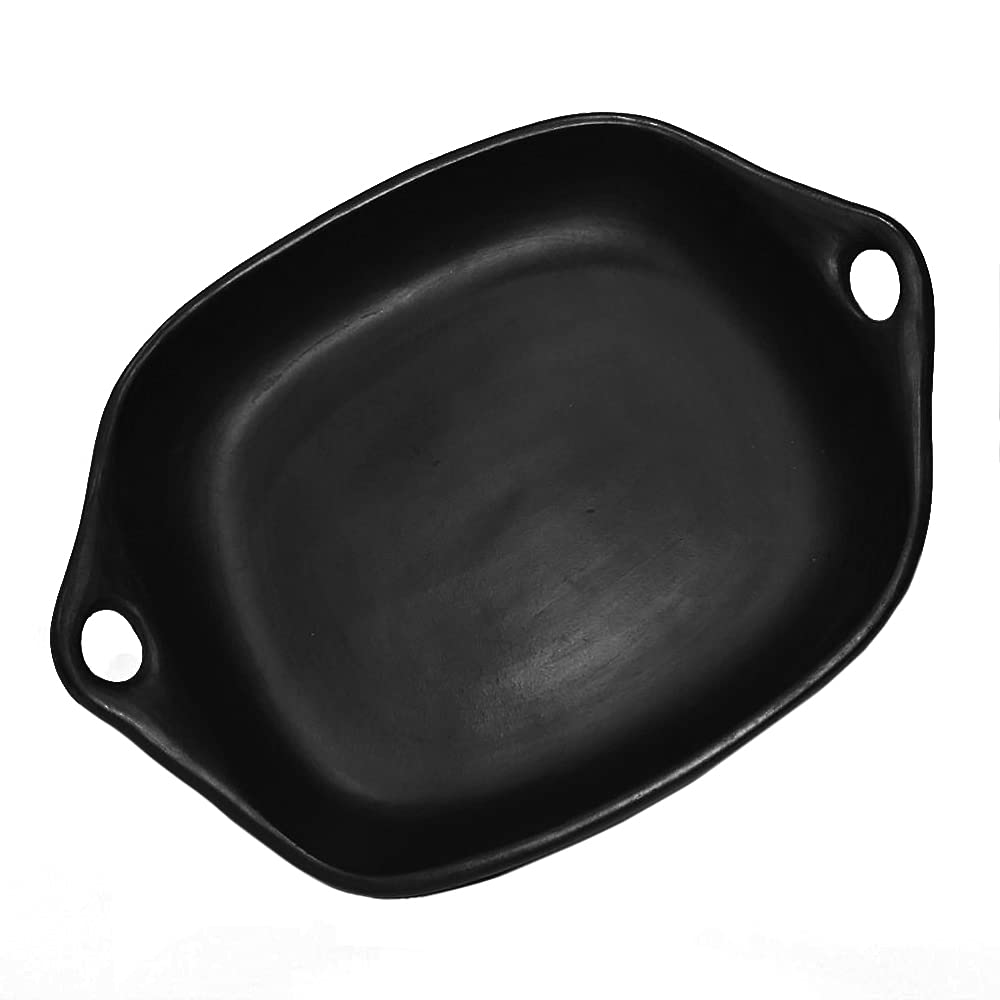 Authentic Macondo Ancient Pot Chamba Tray - Large 14.5x9.8x2.3 Inches - Handcrafted Clay Serving Platter for Cheese, Appetizers & Entertaining - Perfect for Parties, Weddings & Home Decor