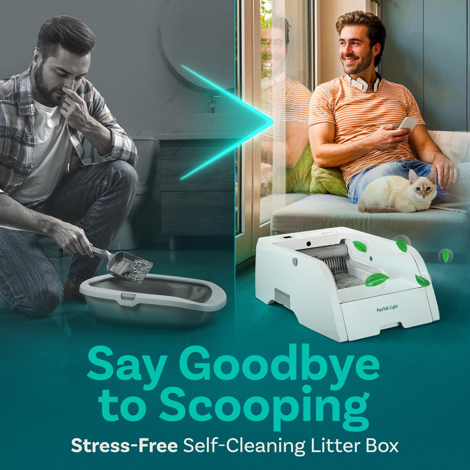 Smart Self-Cleaning Cat Litter Box with APP Control - Perfect for Busy Pet Owners