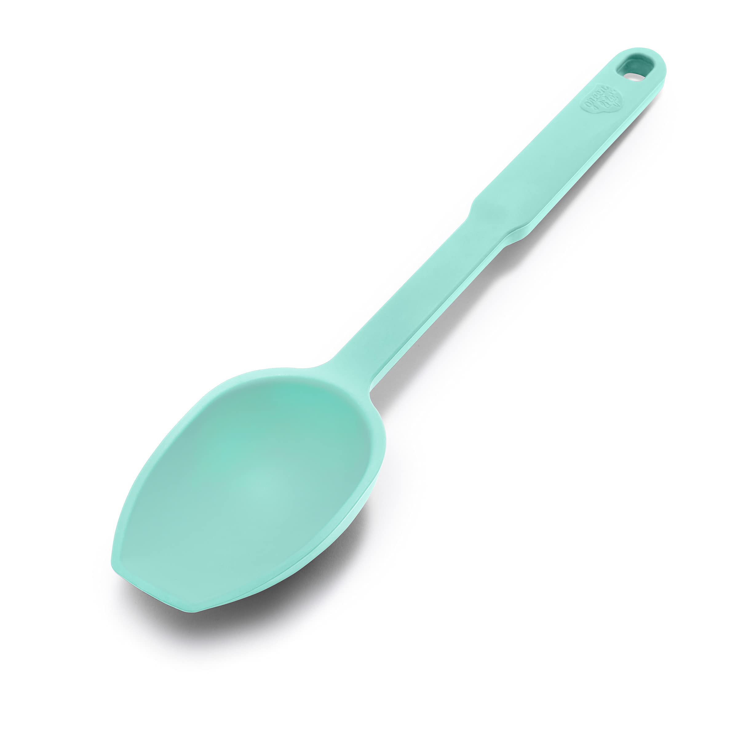 GreenLife Silicone Cooking Spoon - Heat & Stain Resistant Kitchen Utensil for Scooping, Scraping & Mixing - Dishwasher Safe Turquoise Spatula - Perfect for Baking, Cooking & Meal Prep