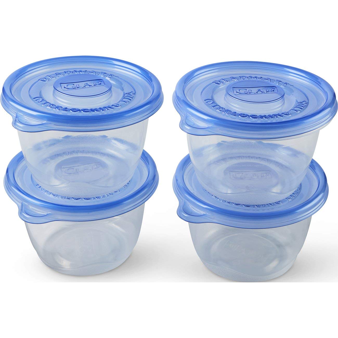 Glad 32oz Food Storage Containers - 4 Pack Airtight Lunch Boxes for Meal Prep, Leftovers & On-the-Go | BPA-Free Plastic Containers with Lids | Ideal for Office, School, Picnics & Travel