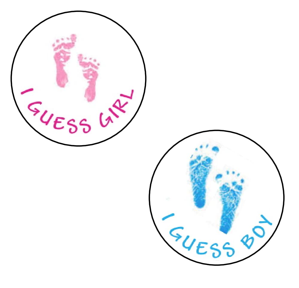 Gender Reveal Party Stickers - Baby Shower Decoration Stickers for Boy or Girl - Pink & Blue Footprint Stickers - Perfect for Gender Announcement, Baby Shower Invitations, Nursery Decor & Scrapbooking