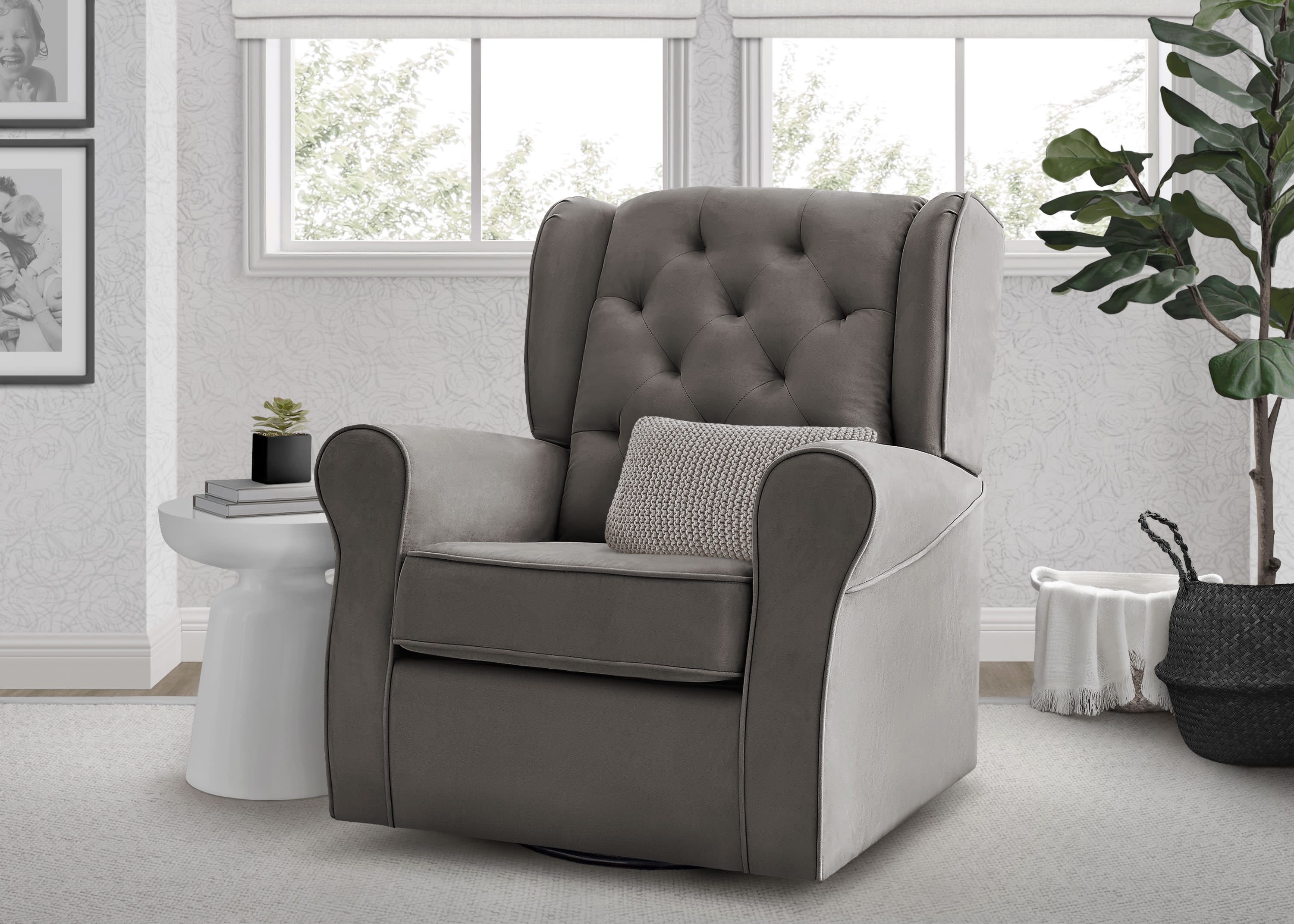 Emerson Nursery Glider Swivel Rocker Chair - Comfortable Baby Rocking Chair for Nursing, Feeding & Bonding - Perfect for Nursery, Bedroom & Breastfeeding Room