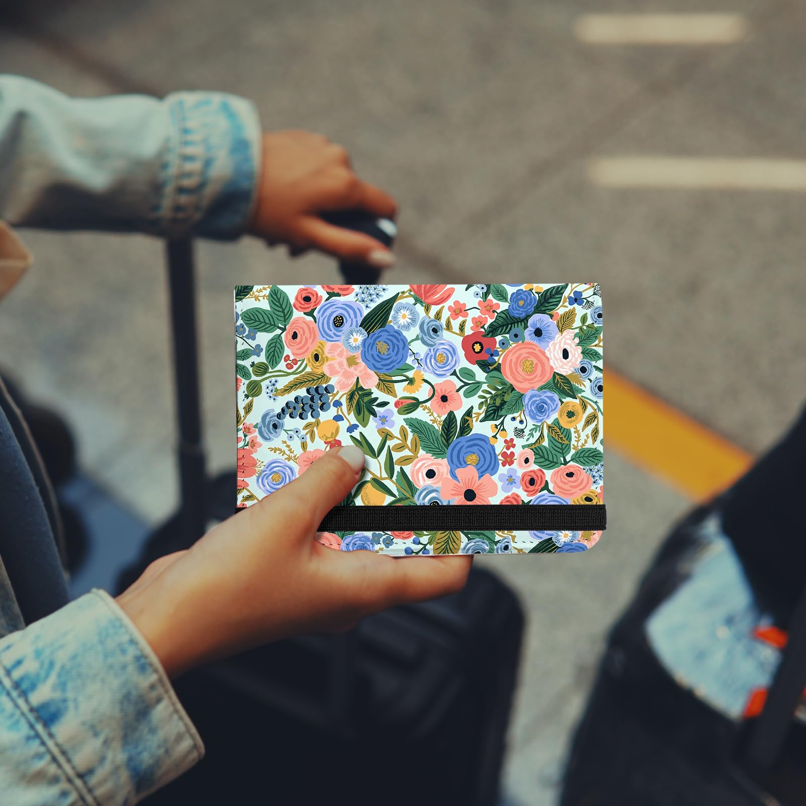 RFID Blocking Passport Holder & Wallet - Floral Design for Travel