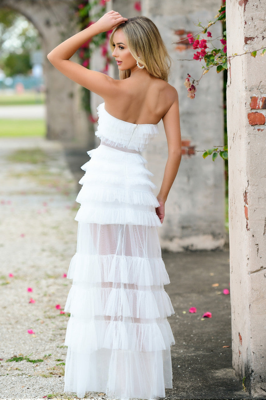 Georgia Maxi Dress for Women - Elegant White Summer Long Dress - Perfect for Beach, Vacation, and Casual Outings