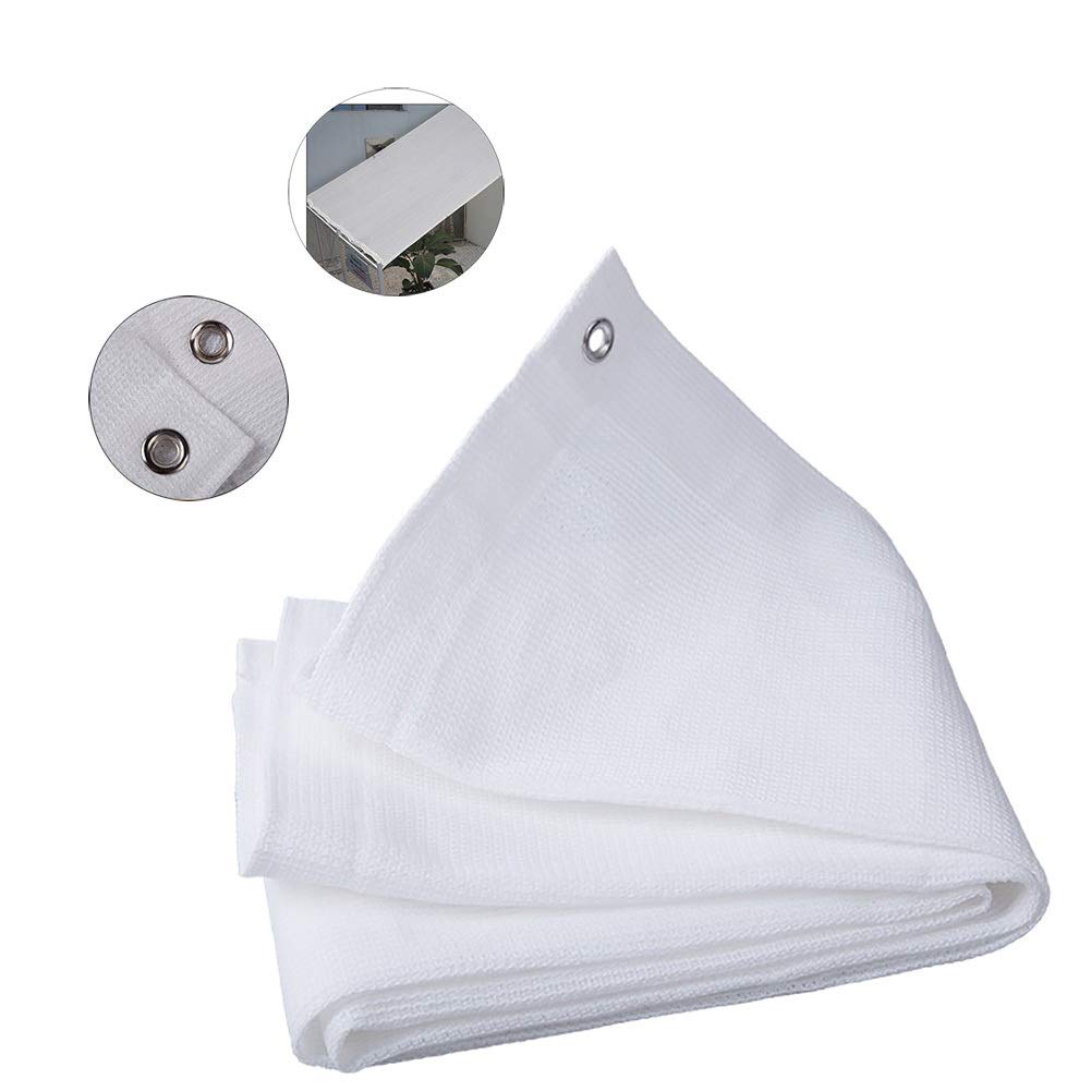 90% UV Protection White Shade Cloth with Grommets - 10×20 ft Greenhouse Mesh Netting for Plant Protection, Garden Canopy & Outdoor Sun Shade - Durable Cover for Patio, Pool, Nursery & Backyard