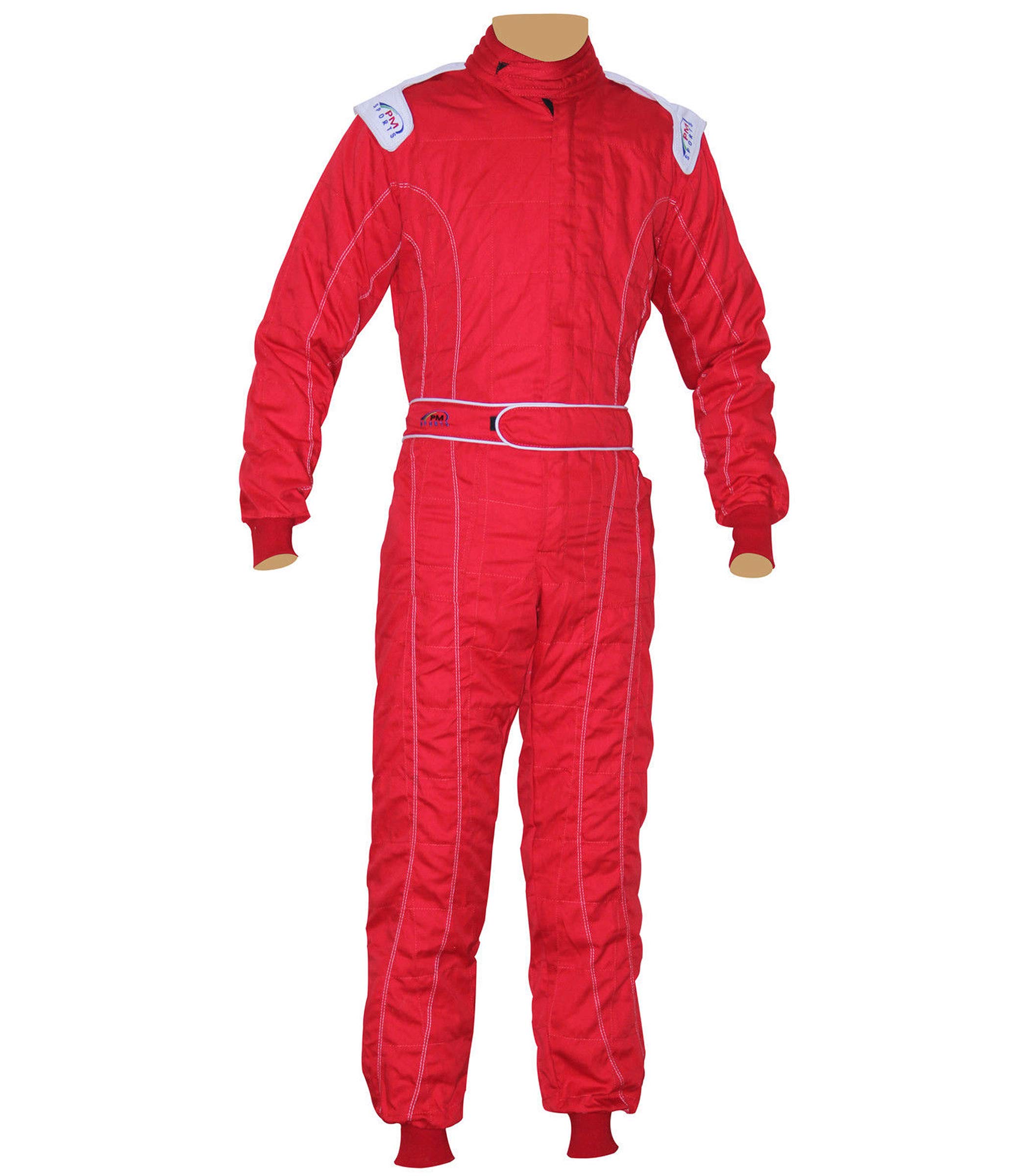 New Adult Karting Race Rally One Piece Suits - Poly Cotton Blend - 8 Vibrant Colors (Red, Size L) - Perfect for Motorsports, Racing Events & Track Days