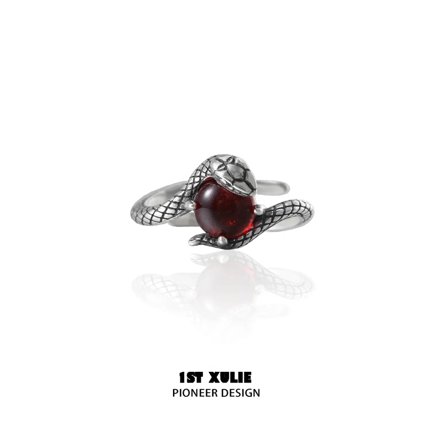 S925 Sterling Silver Snake Bite Energy Crystal Couple Rings for Men & Women - Perfect for Romantic Gifts, Anniversary, and Spiritual Healing Jewelry