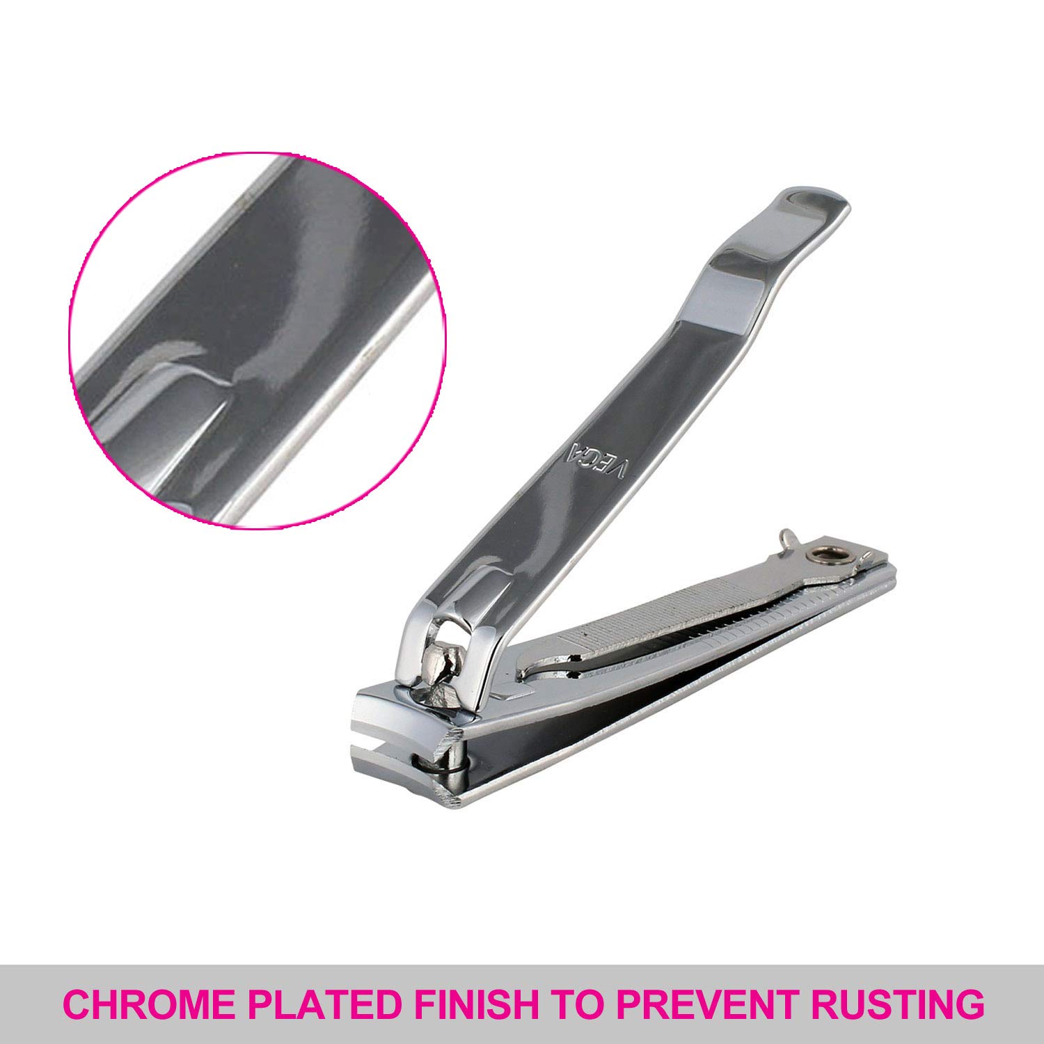 Premium Vega Large Nail Clipper - Professional Stainless Steel Toenail Clippers for Men & Women - 1 Piece (Black) - Perfect for Home, Travel, and Salon Use