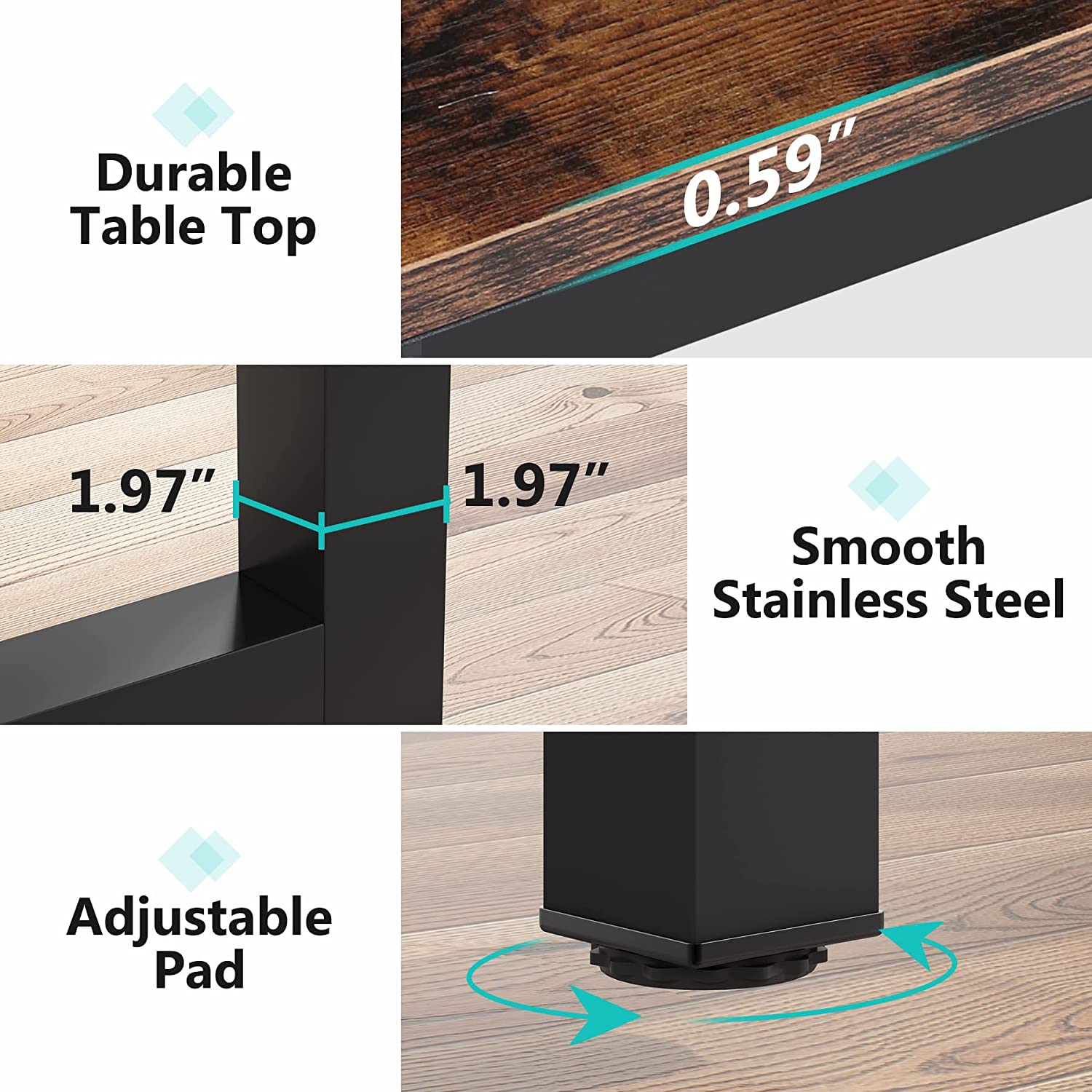 Modern Rectangular Conference Table - Office Meeting Desk with Durable Work Surface for Home & Business Use | Perfect for Meetings, Presentations & Collaborative Workspaces